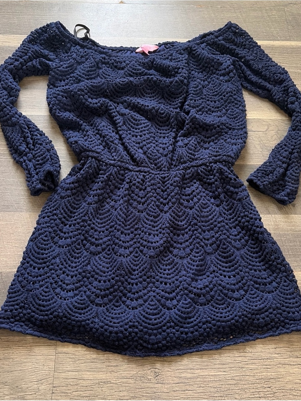 Lilly Pulitzer Lana Skort Romper True Navy Scalloped Shell Lace Size XS - Picture 6 of 8